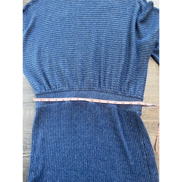 Anthropologie Mariah Ribbed Knit Blue Maxi Sweater Dress Size M - Picture 10 of 11